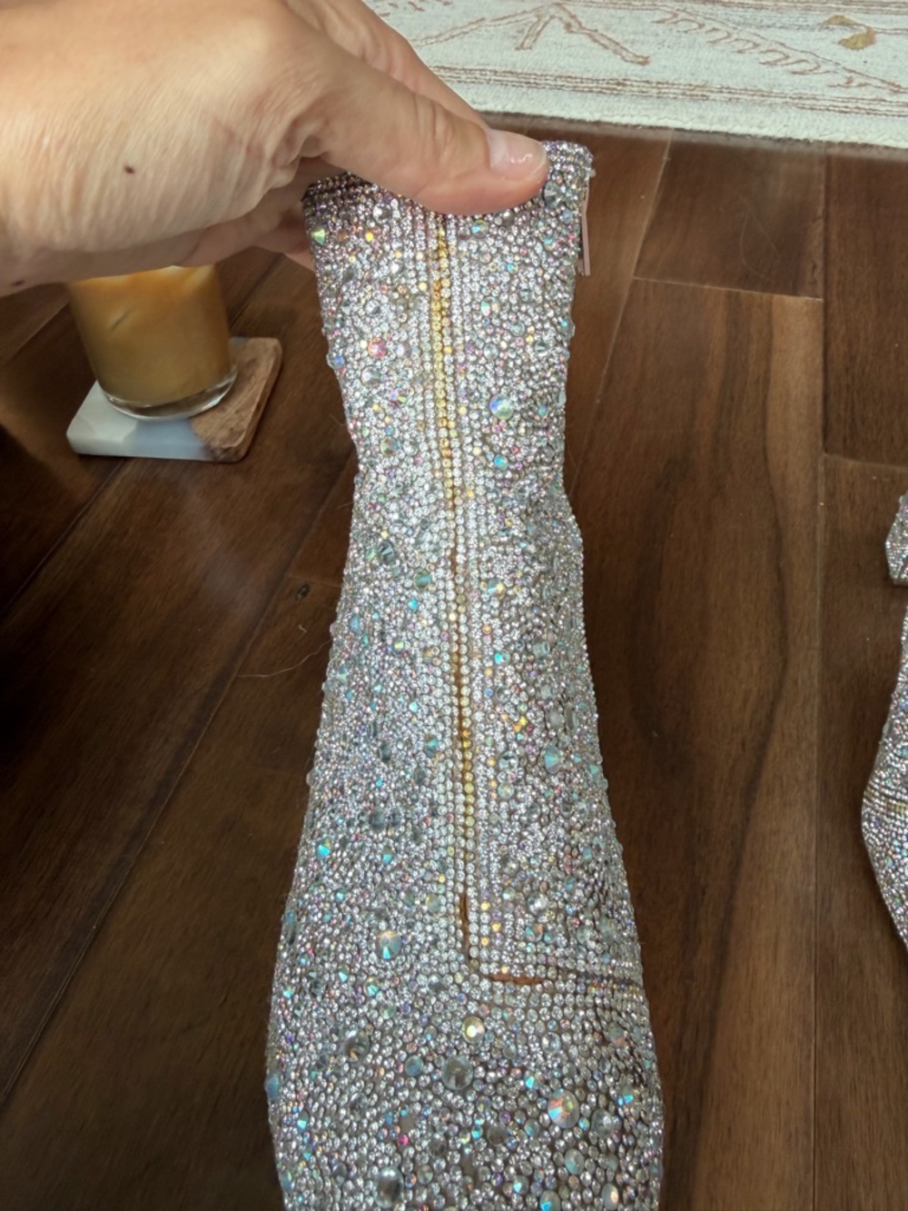 Betsey Johnson Sparkling Crystal Embellished Women's Ankle Boots - Silver - Picture 7 of 7